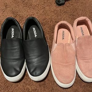 2 pairs of slip ons.